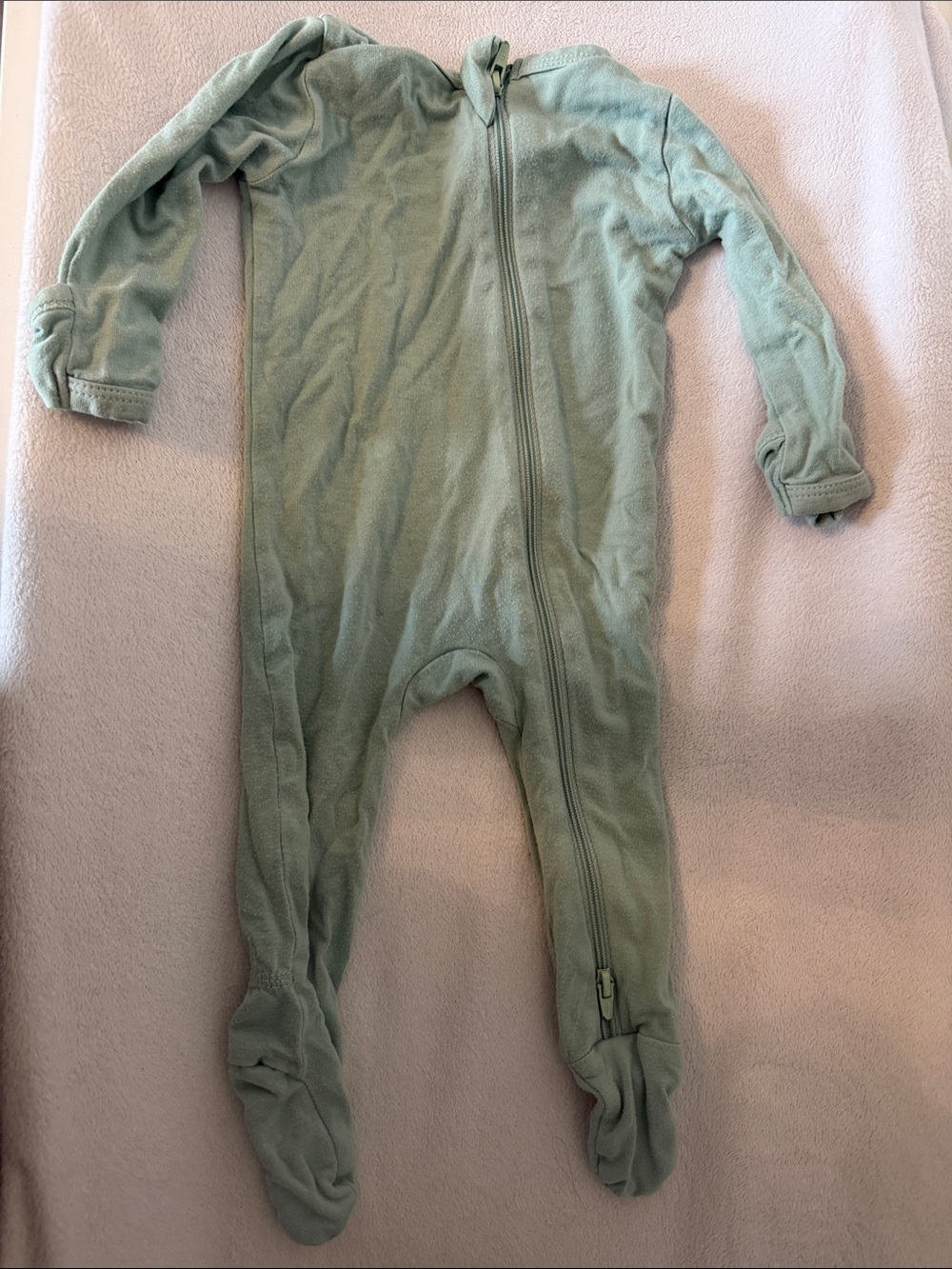 Kyte BABY Sage Green Footed One-Piece Zipper Pajamas